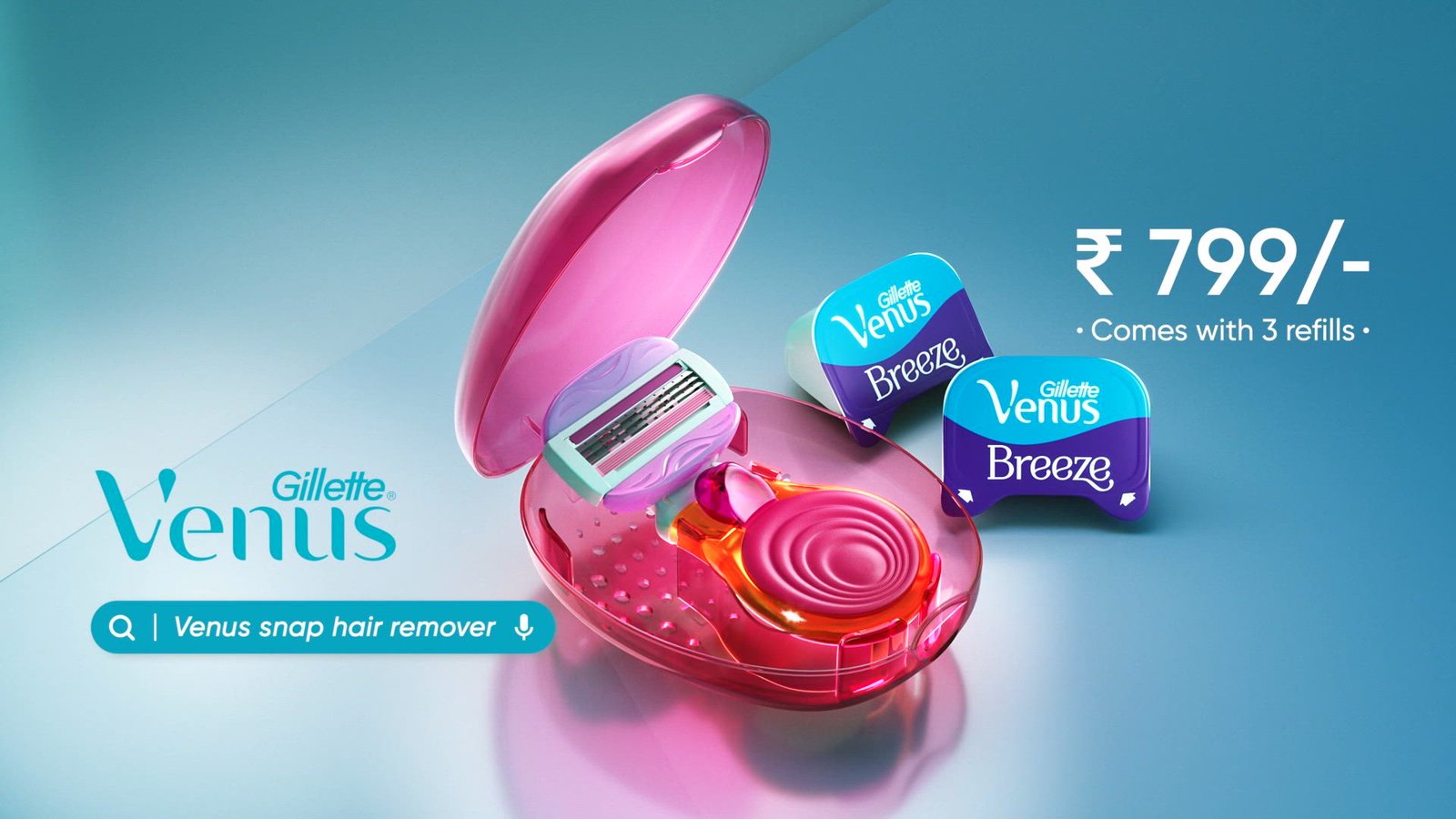 Gillette Venus Snap Hair Remover Women Body Razor - Image 10