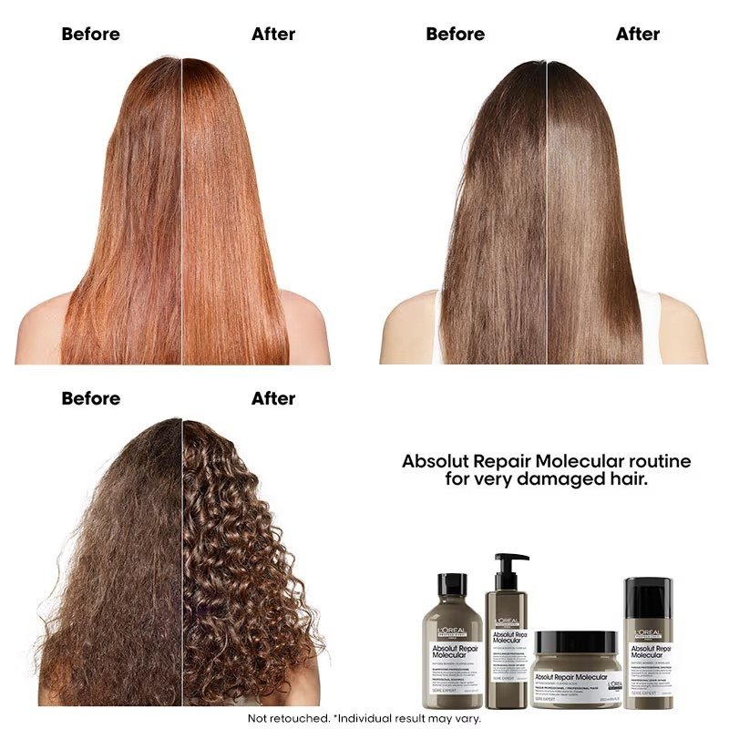L'Oreal Professionnel Absolut Repair Molecular Sulfate-Free Deep Repair Shampoo For Very Damaged Hair - Image 3